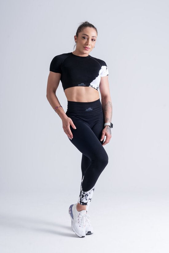 ZWART BATIK KORTE MOUWEN