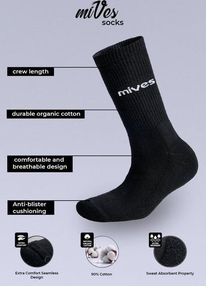 TENNIS &amp;amp; FITNESS SOCKS 40-45 BLACK - 6 PAIRS