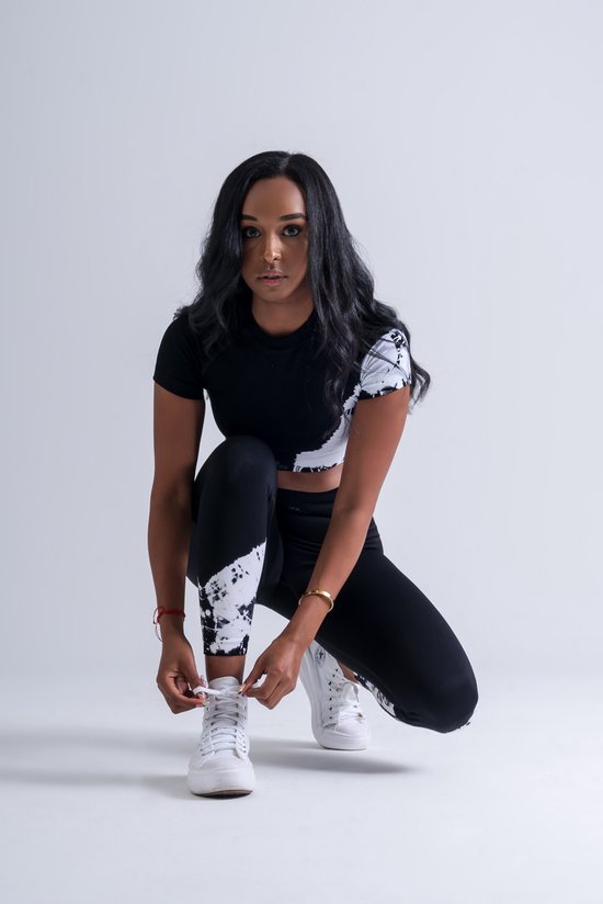 ZWART BATIK KORTE MOUWEN